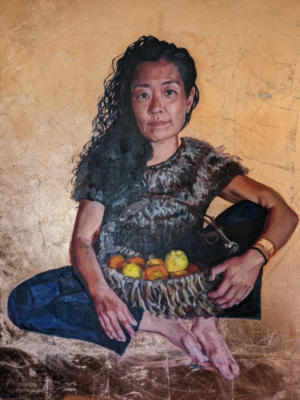 Oil on bronze leaf by Bethany Thurtell